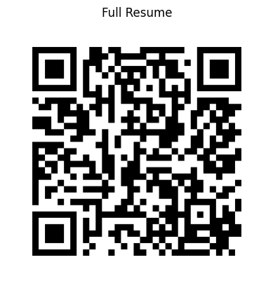 QR code — Full Resume
